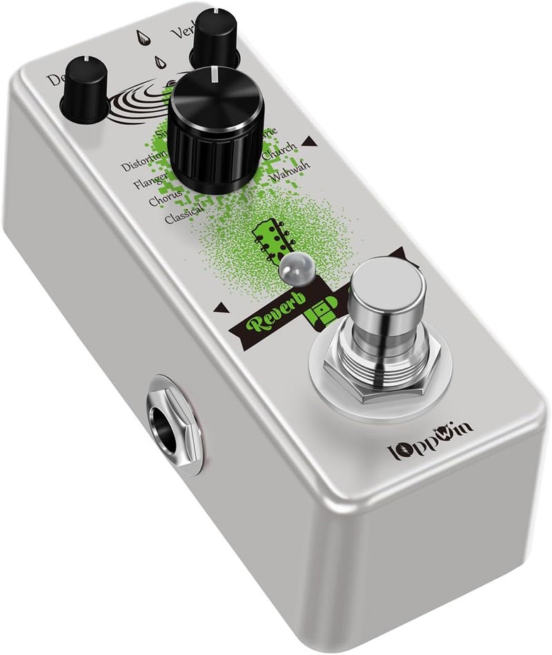 IOppWin Guitar Digital Reverb Pedal: 9 Reverb Modes (Classical, Flanger, Distortion, Single Delay, Tremolo, Prairie, Church, Wahwah, Chorus) for Enhanced Guitar Sound in Diverse Music Styles - Image 1